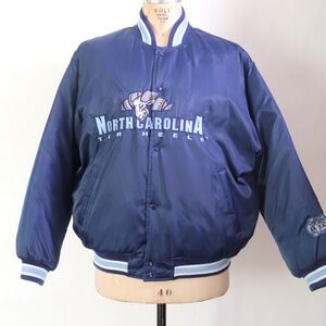 Vintage 90's University Of North Carolina Tar Heels Satin Bomber Jacket